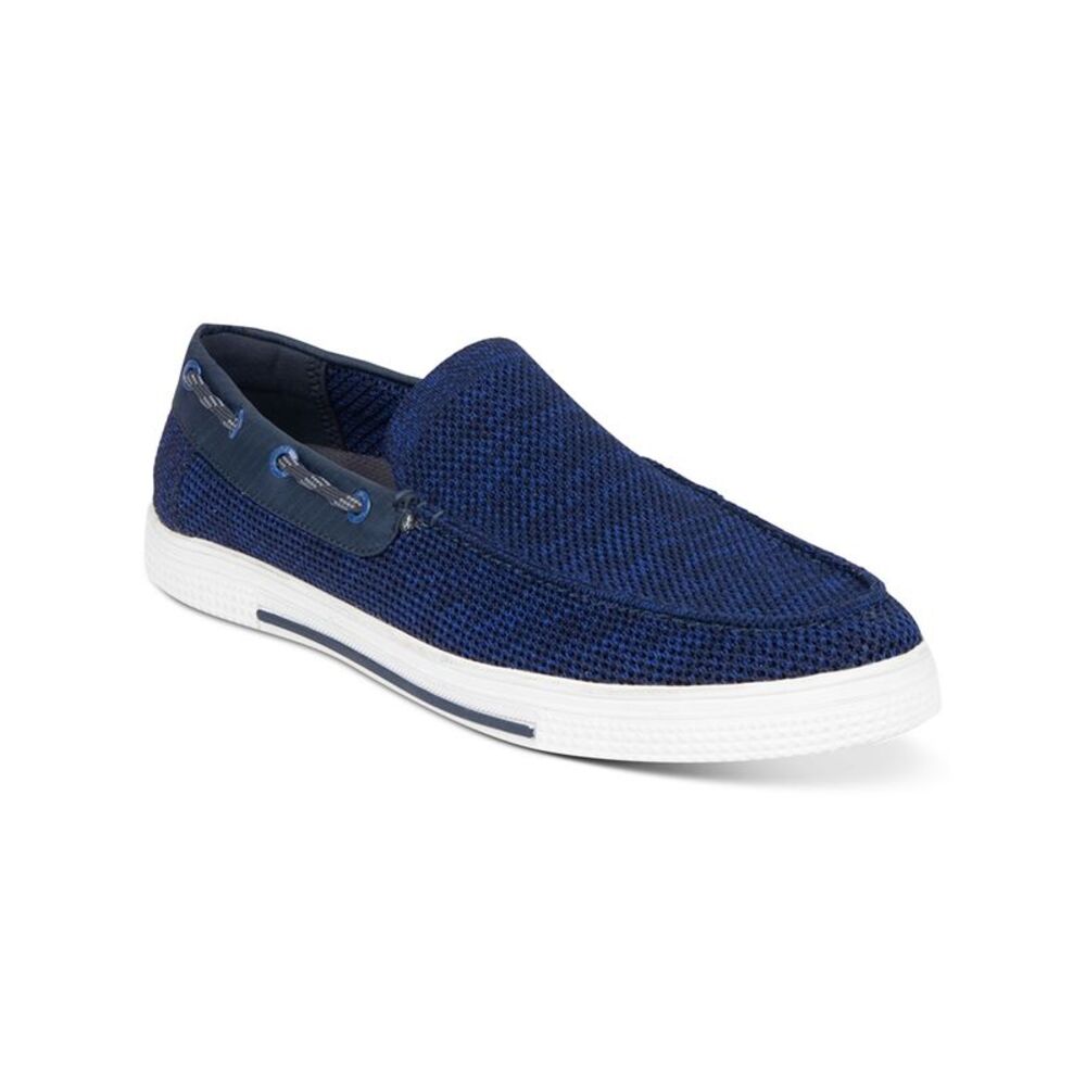 REACTION KENNETH COLE Mens Navy Moc Toe Trace Round Toe Slip On Boat Shoes 10 M